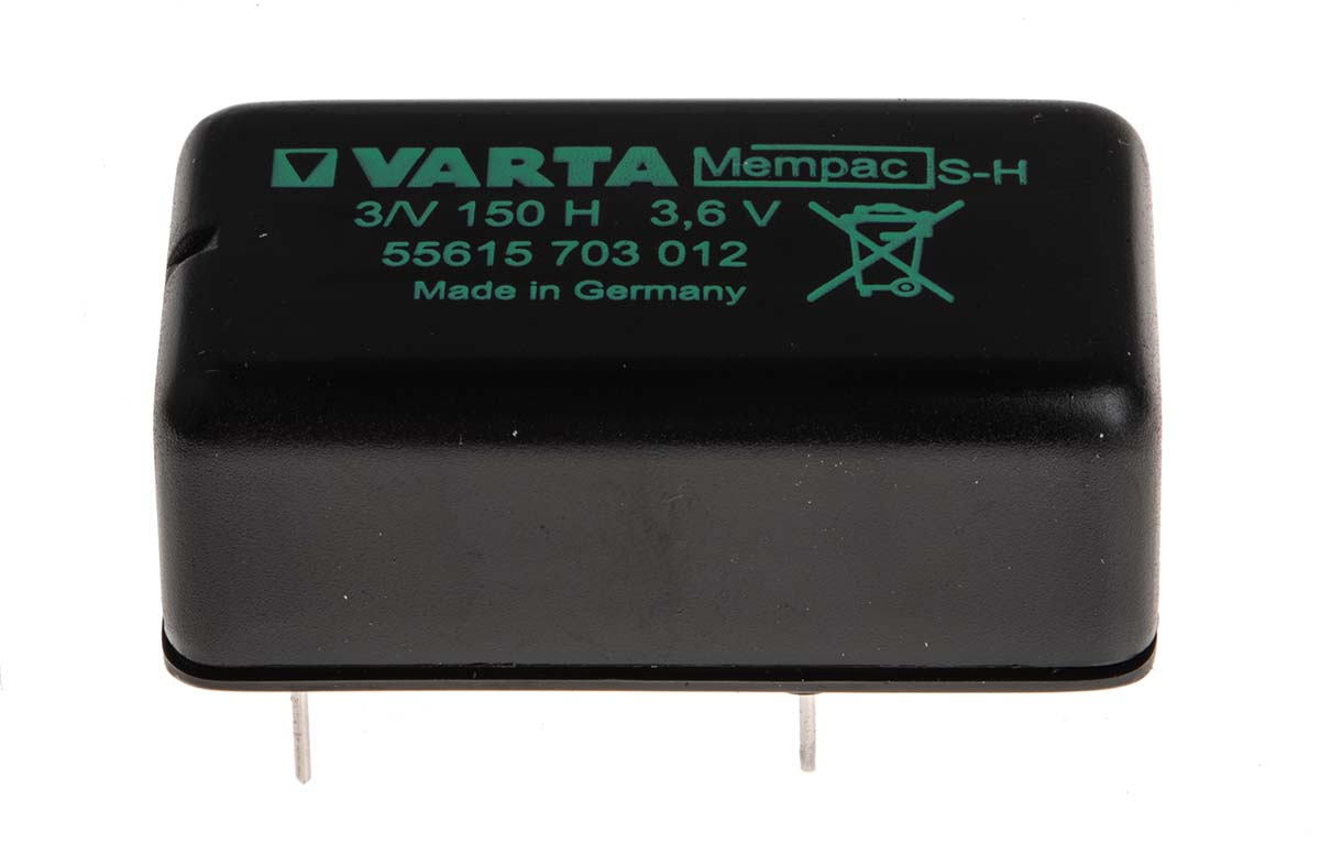 Varta V150H 3.6V NiMH Rechargeable Button Batteries, 150mAh