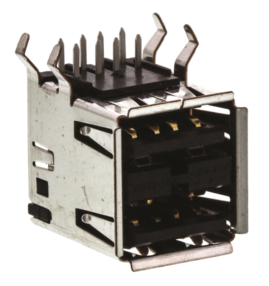 TE Connectivity Right Angle, Through Hole, Socket to Socket- Dual Port Type A USB Connector