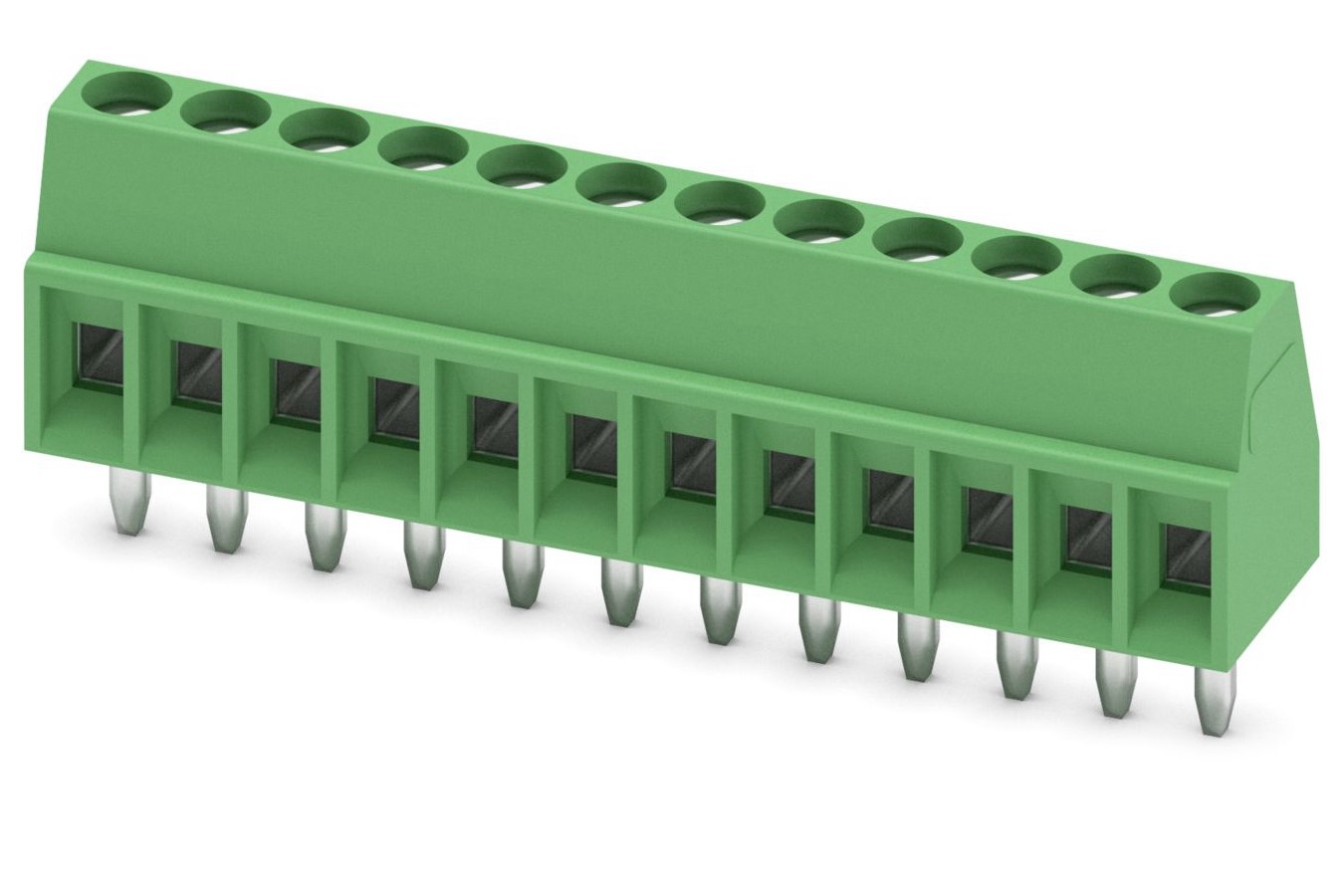 Phoenix Contact MPT 0.5/12-2.54 Series PCB Terminal Block, 12-Contact, 2.54mm Pitch, Through Hole Mount, 1-Row, Screw