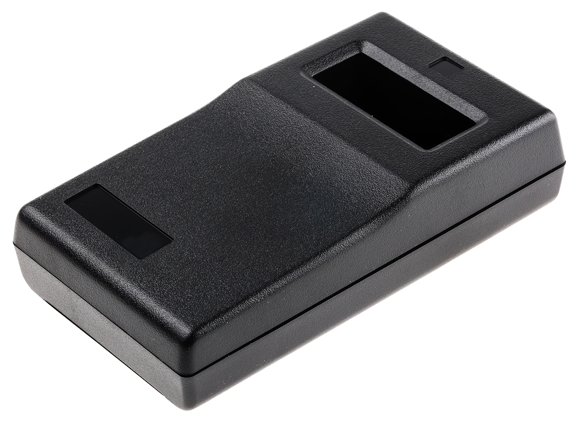 OKW Black ABS Handheld Enclosure, Integral Battery Compartment, Display Window, 145 x 80 x 37mm