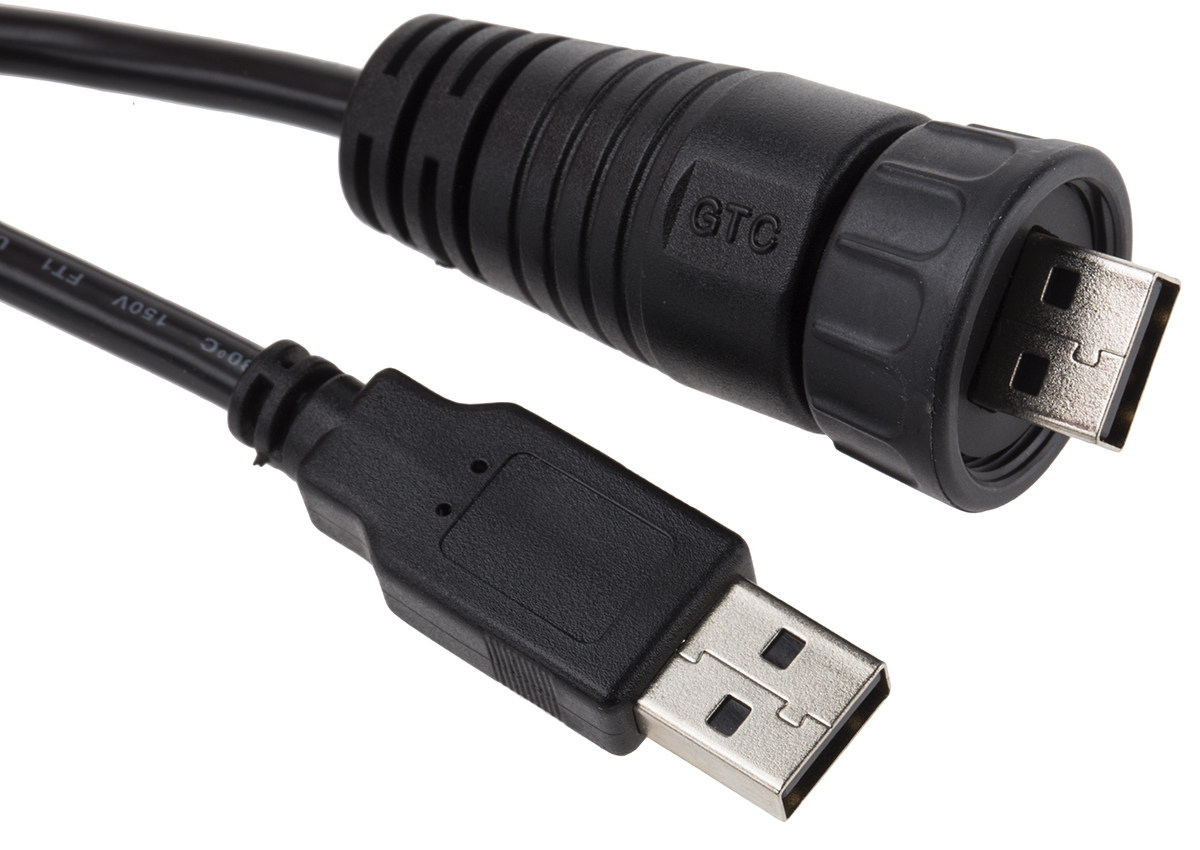 RS PRO USB 2.0, Male USB A to Male USB A, 2m