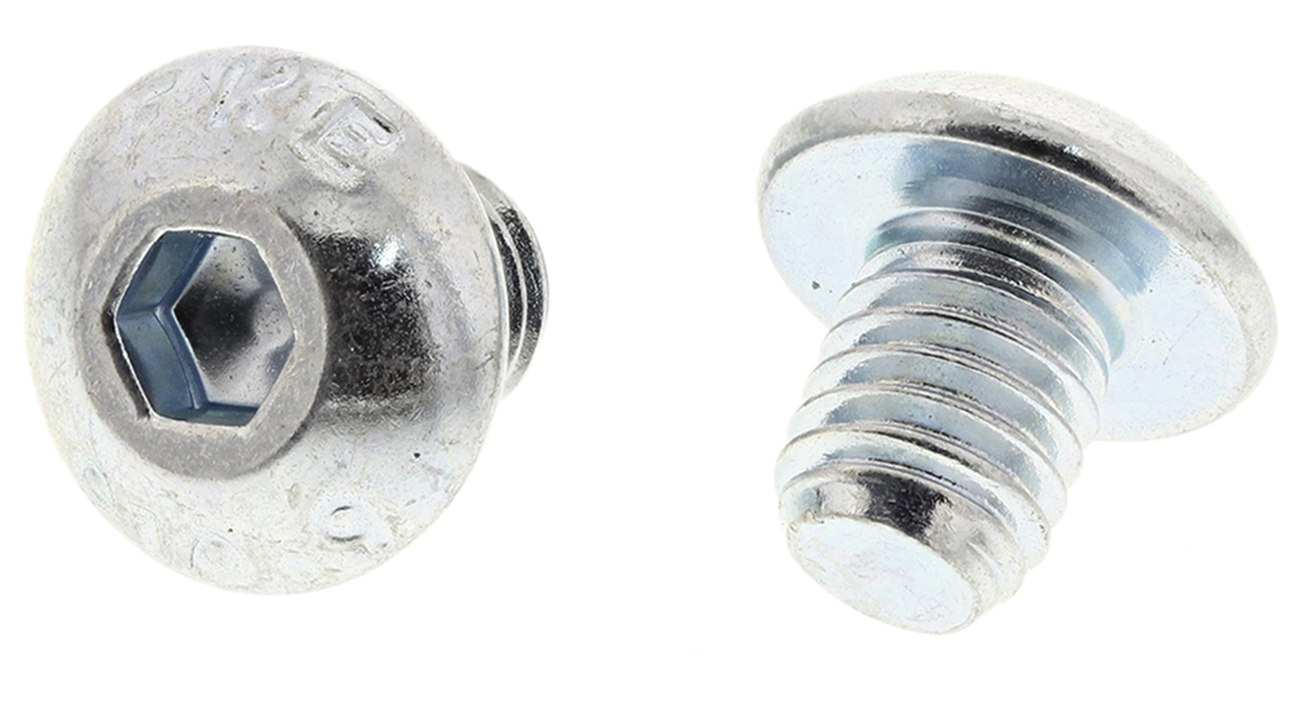 RS PRO Bright Zinc Plated Steel Hex Socket Button Screw, ISO 7380, M5 x 6mm
