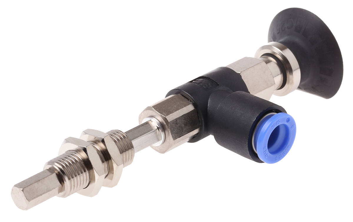 SMC 25mm Flat with Rib NBR Suction Cup ZPR25CNK10-08-A10, M10 x 1