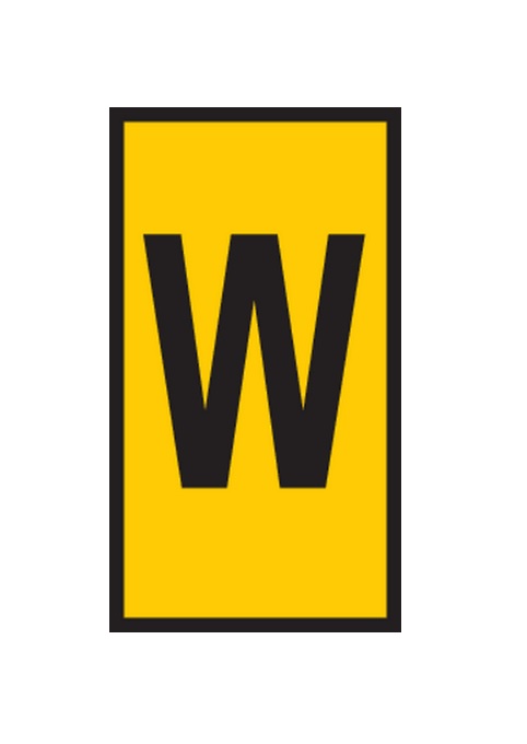 HellermannTyton WIC Snap On Clip On Cable Marker, Yellow, Pre-printed "W", 2.8 → 3.8mm Cable, for Cables and