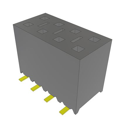 Samtec SSM Series Vertical Surface Mount PCB Socket, 8-Contact, 2-Row, 2.54mm Pitch, SMT Termination