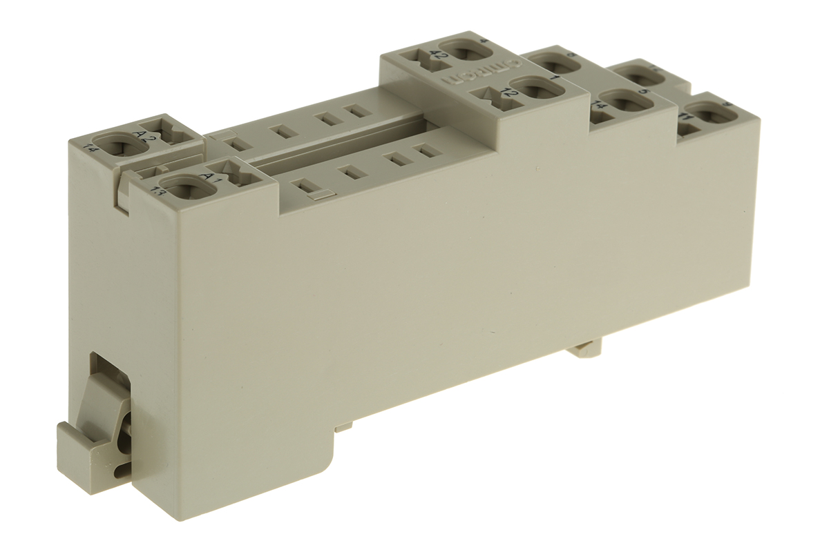 Omron PY 8 Pin 250V ac DIN Rail Relay Socket, for use with MY2 Series