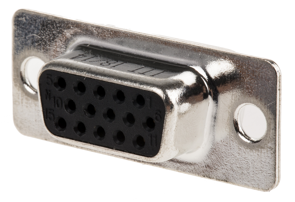 ITT Cannon ZD*A 15 Way Panel Mount D-sub Connector Socket, 2.29mm Pitch