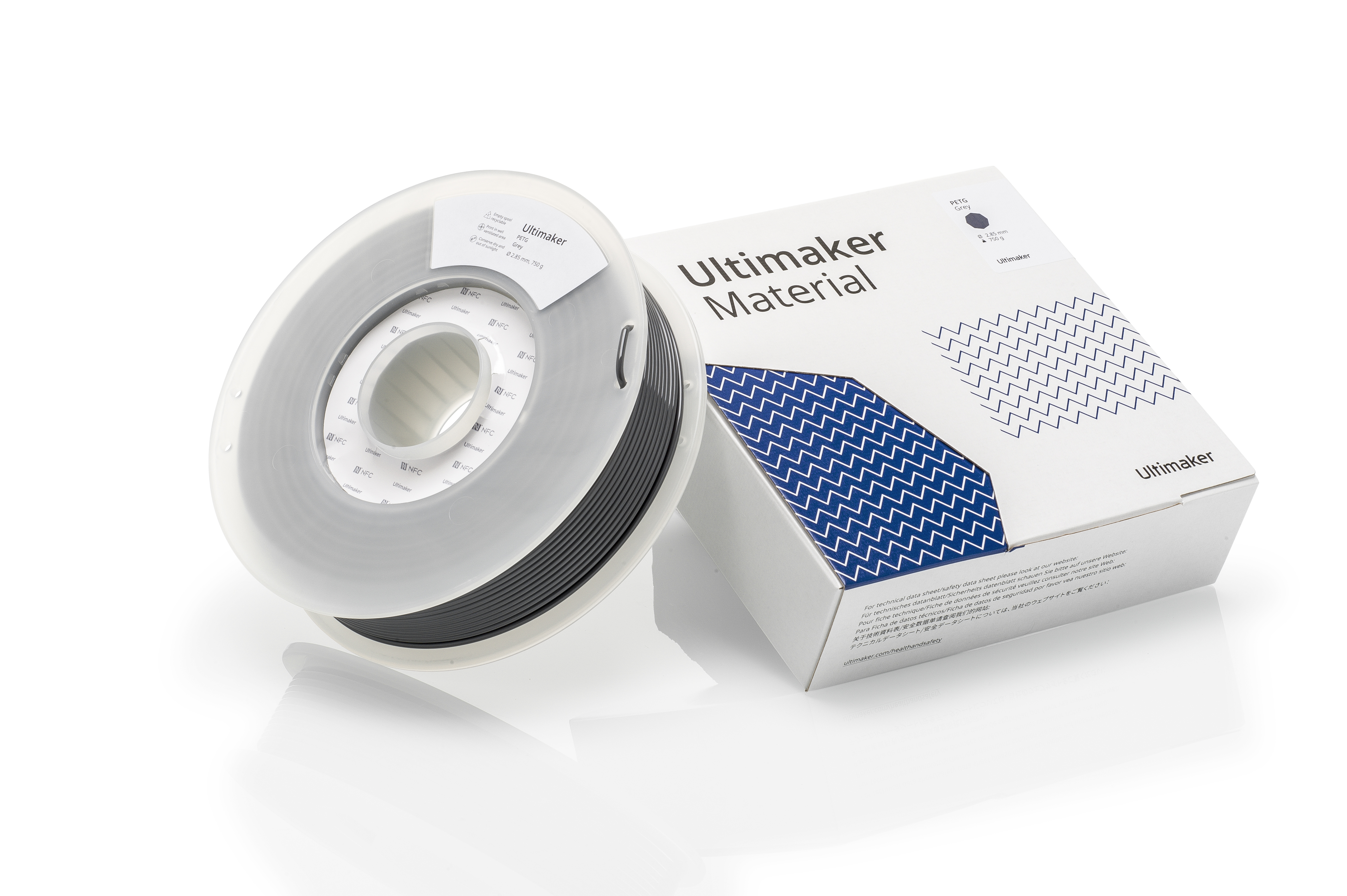 Ultimaker 2.85mm Grey PET-G 3D Printer Filament, 750g