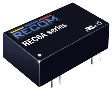 Recom REC6A DC-DC Converter, 5V dc/ 1.2A Output, 18 → 36 V dc Input, 6W, Through Hole, +65°C Max Temp -40°C Min