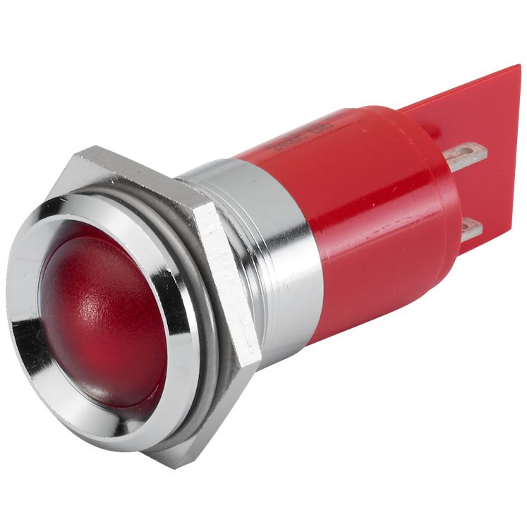 EAO 17-53 Series Red Panel Mount Indicator, 24, 22.3 Mounting Hole Size, Plug-In Termination, IP40, IP65