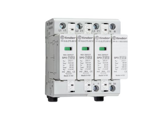 Finder 3 Phase Surge Protector, 60kA, 1.5kV, DIN Rail Mount