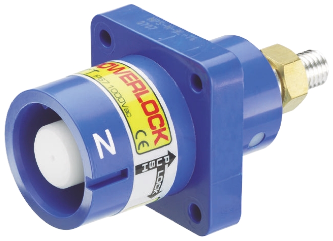 ITT Cannon, Veam Powerlock Blue Panel Mount Industrial Power Plug, Rated At 400A, 1.0 kV