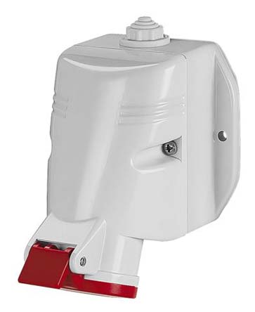 Scame IP44 Red Wall Mount 3P + E Industrial Power Socket, Rated At 63A, 415 V