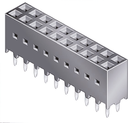 Amphenol Communications Solutions 76342 Series Straight Through Hole Mount PCB Socket, 20-Contact, 2-Row, 2.54mm Pitch,