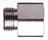Adaptaflex Thread Converter, Conduit Fitting, PG21 → M20, Brass, Silver