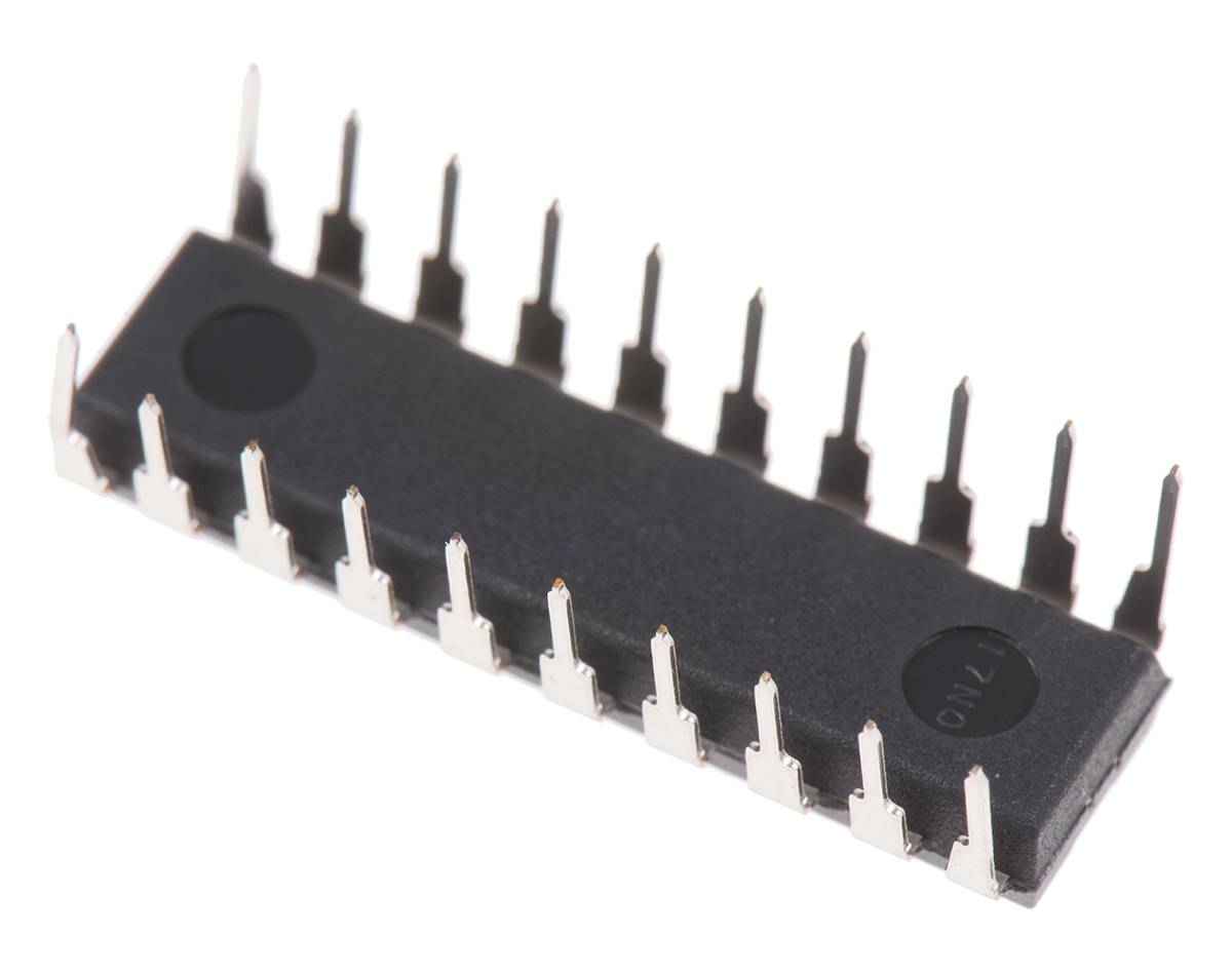 Texas Instruments SN74HC240N Octal-Channel Buffer & Line Driver, 3-State, Inverting, 20-Pin PDIP