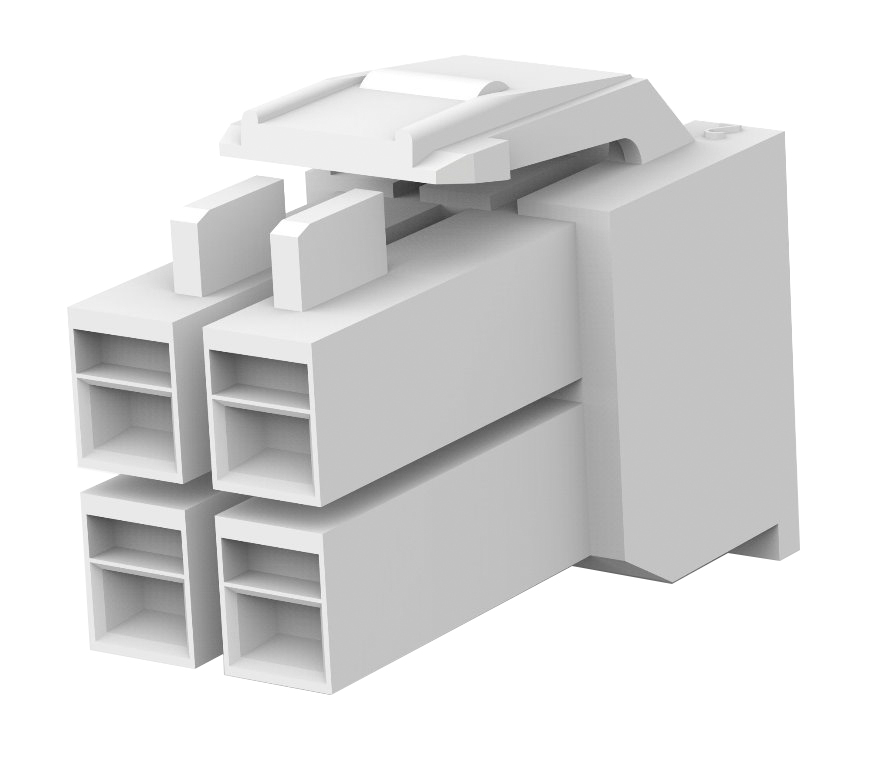 TE Connectivity, AMP Universal Power Male PCB Connector Housing, 3.96mm Pitch, 4 Way, 2 Row