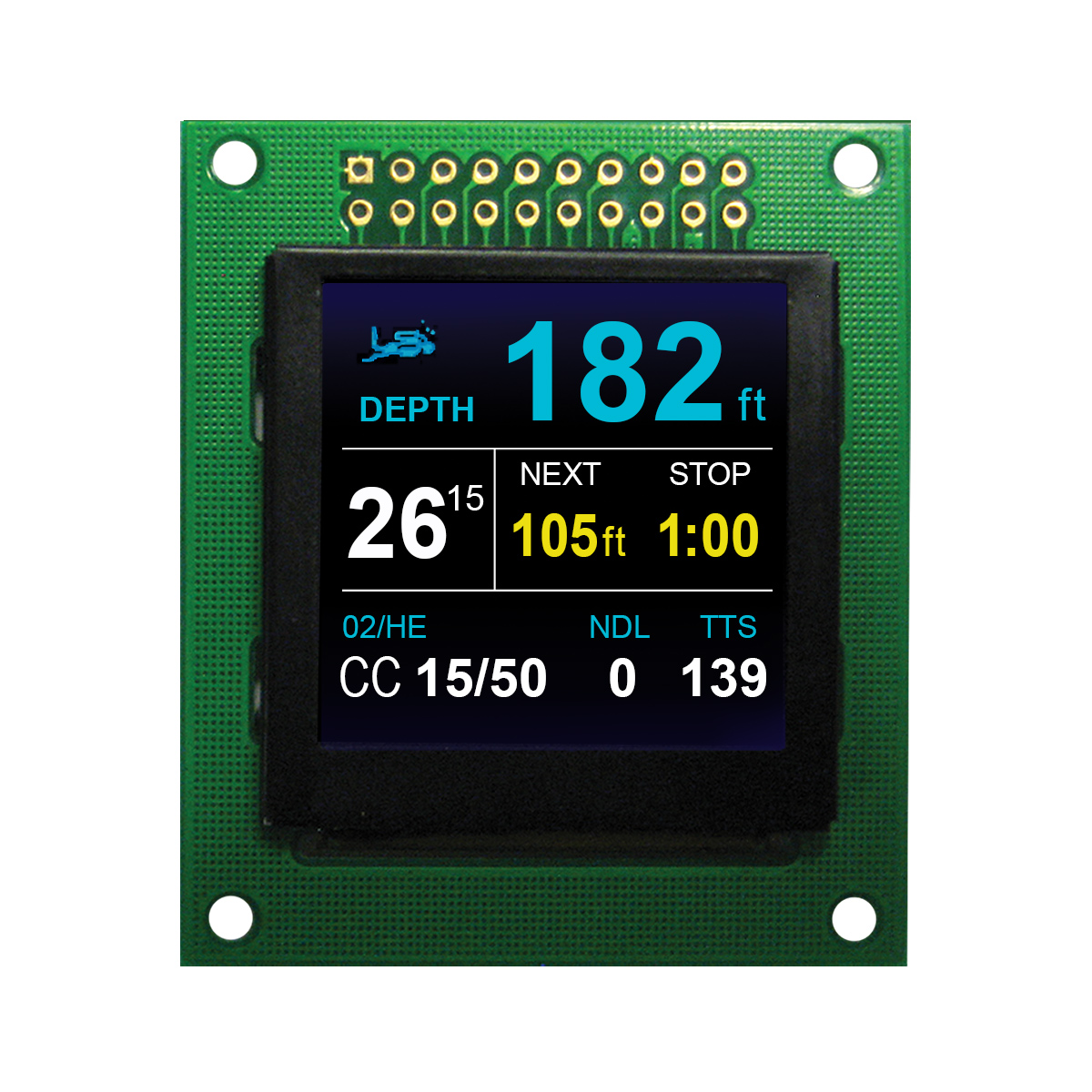 NEWHAVEN DISPLAY INTERNATIONAL 1.5in Full Colour TFT matrix OLED Display 128 x 128pixels PCB Mount Parallel Interface