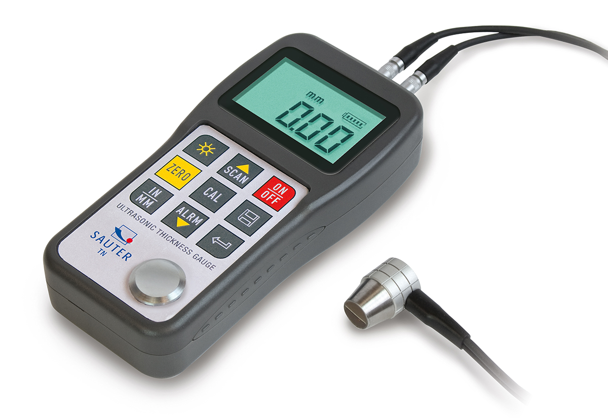 Sauter TN 80-0.1 US Thickness Meter, 0.75mm - 80mm, 0.01 Accuracy, 0.1 mm Resolution, LCD Display