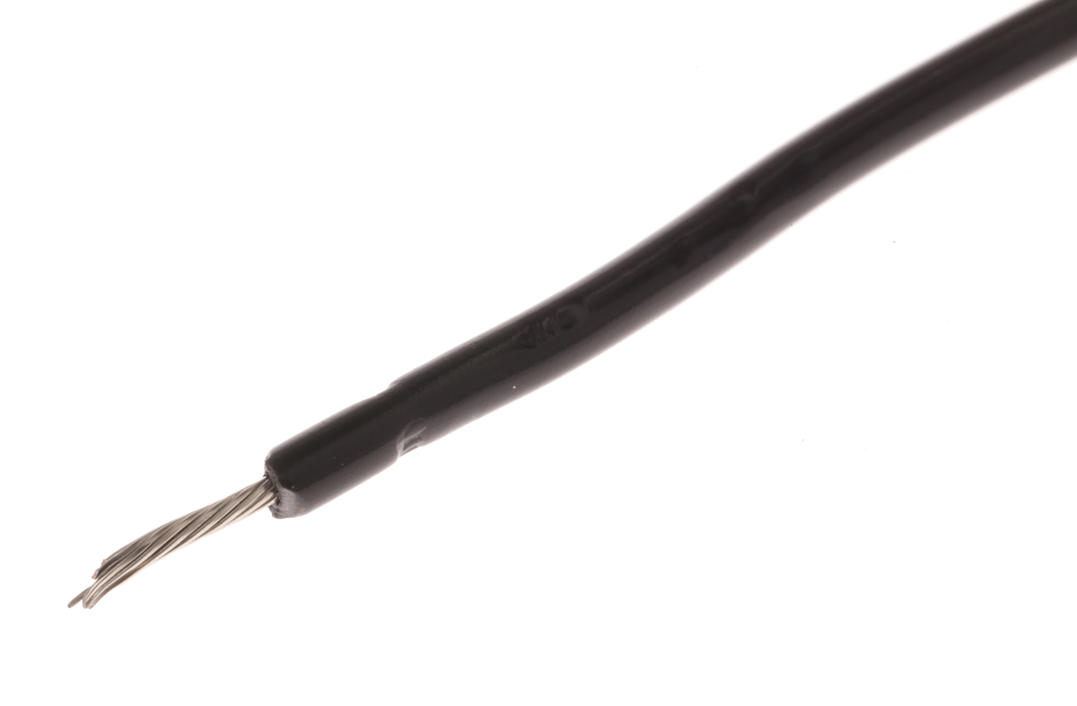 Alpha Wire Hook-up Wire PVC Series Black 0.52 mm² Hook Up Wire, 20 AWG, 10/0.25 mm, 30m, PVC Insulation, 3073 BK005