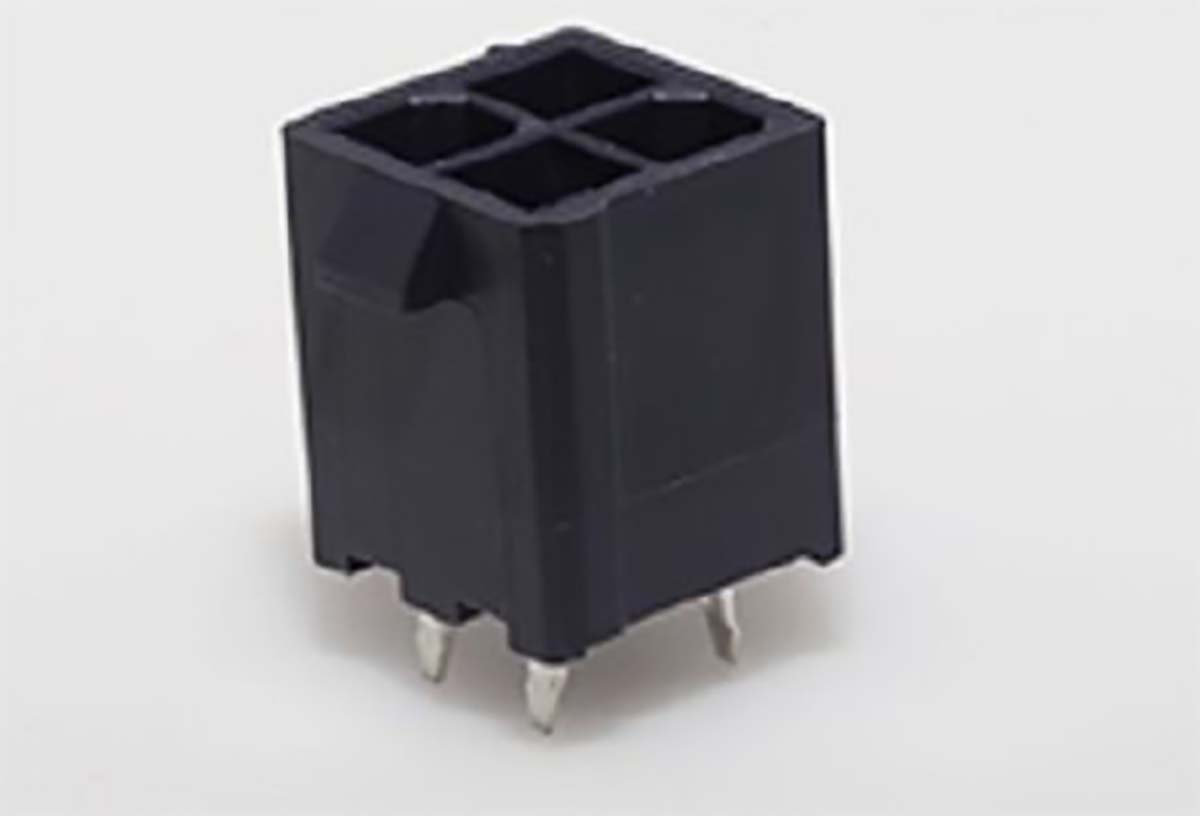 Molex Mini-Fit Jr Series Vertical Through Hole PCB Header, 4 Contact(s), 4.2 mm Pitch, 2 Row, Shrouded
