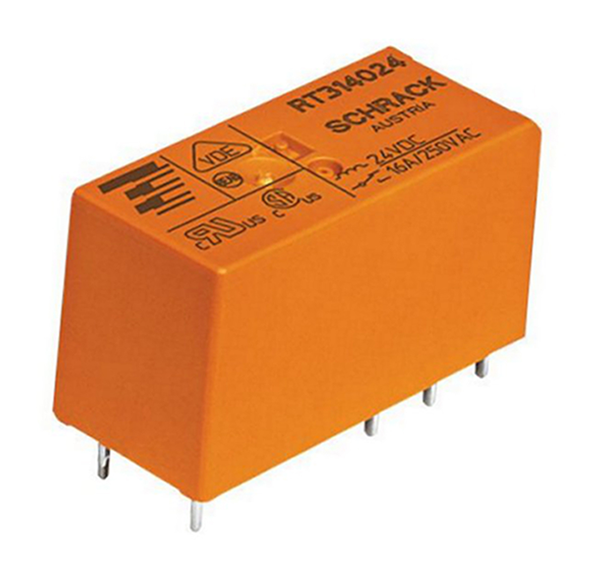 TE Connectivity PCB Mount Power Relay, 24V dc Coil, 16A Switching Current, SPST