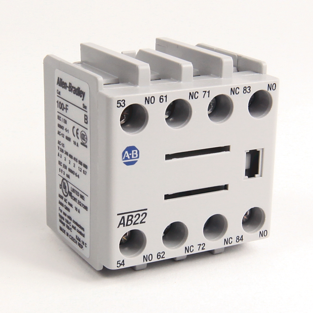 Allen Bradley Auxiliary Contact, 4 Contact, 2NC/2NO, Front Mounting, 100-FAB22 100-C/104-C Contactors
