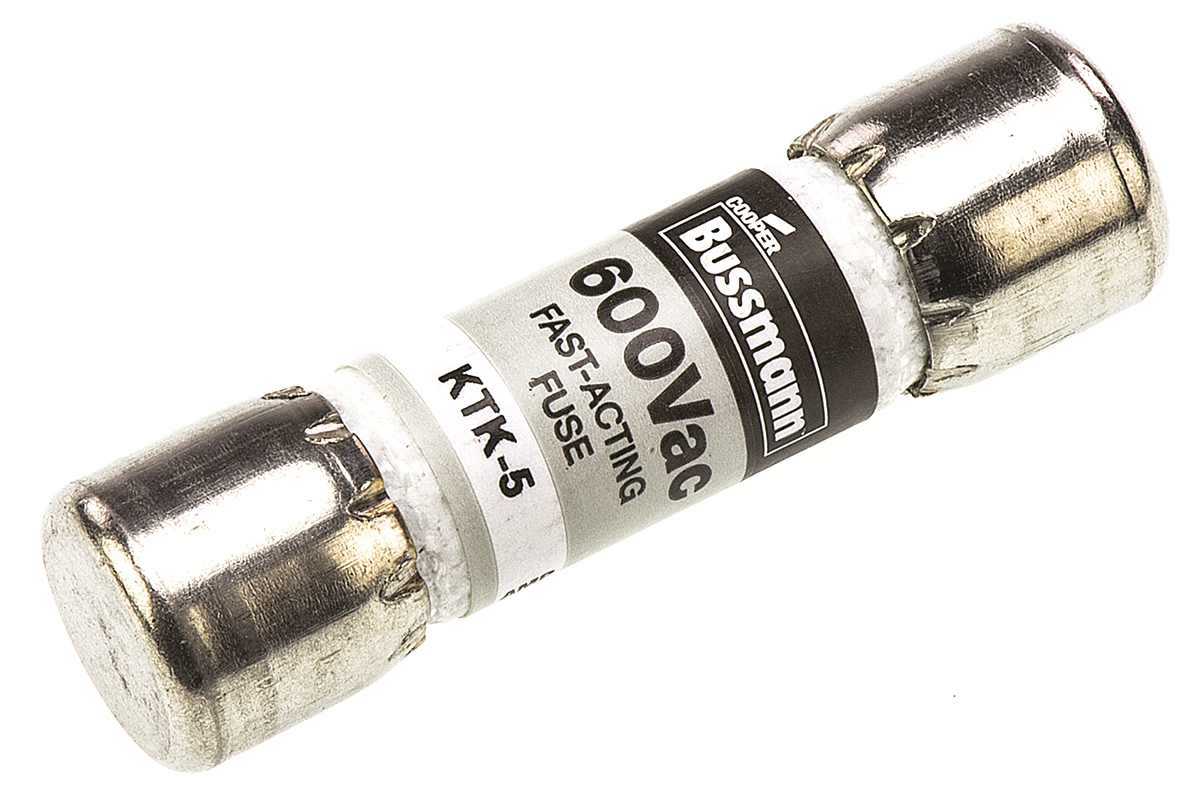 Eaton 5A F Melamine Cartridge Fuse, 10 x 38mm