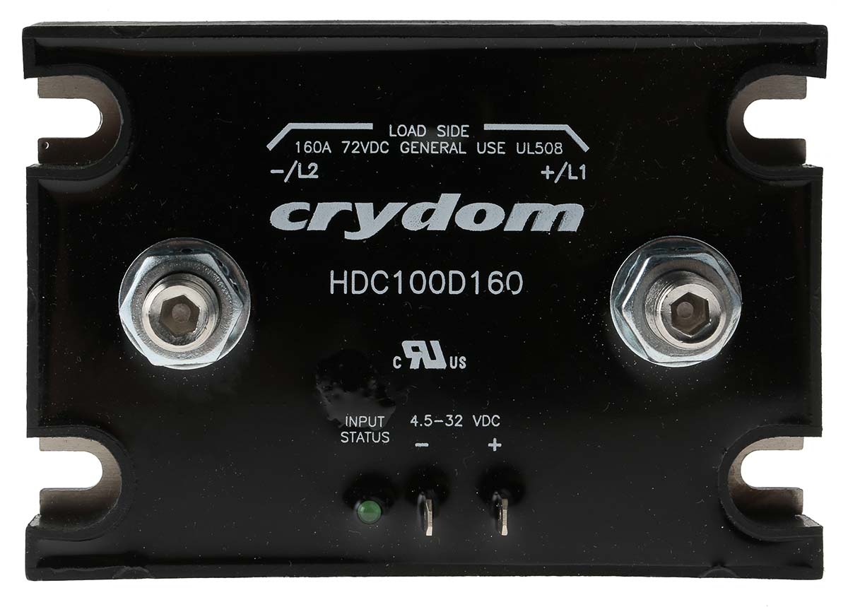 Sensata Crydom HDC Series Solid State Relay, 160 A Load, Panel Mount, 72 V dc Load, 32 V dc Control