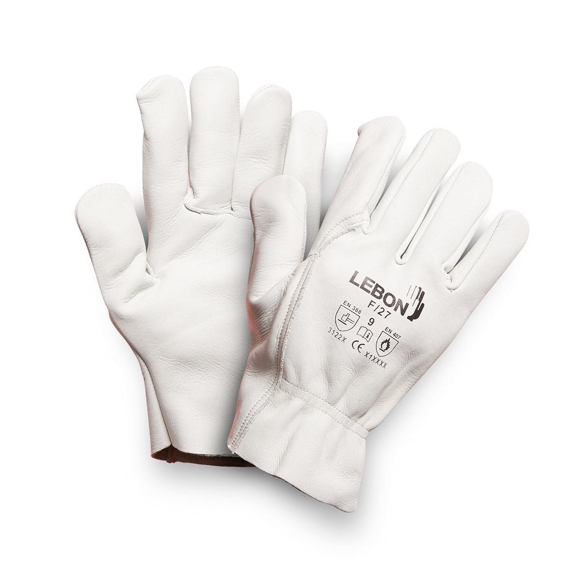 Lebon Protection F27 White Leather Glove, Size 11