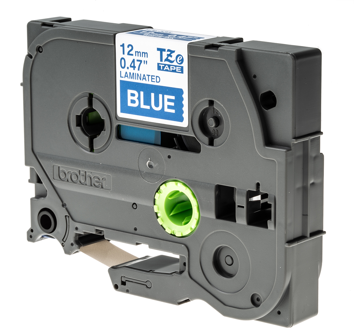 Brother White on Blue Label Printer Tape, 8 m Length, 12 mm Width