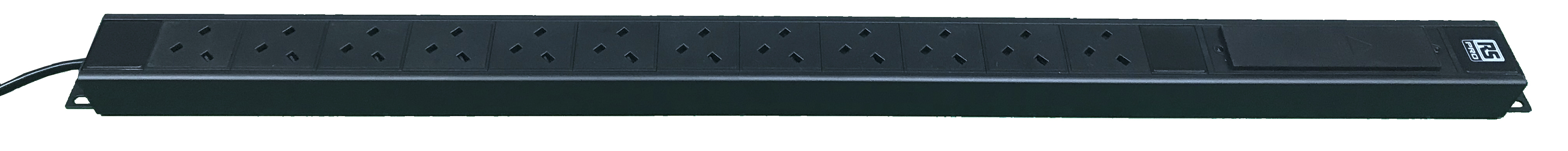 RS PRO Type G - British 12 Gang Power Distribution Unit, 3m Cable, 13A, 250 V ac
