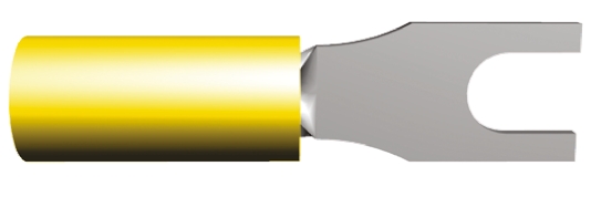 TE Connectivity PIDG Insulated Crimp Spade Connector, 2.6mm² to 6.6mm², 12AWG to 10AWG, M4 Stud Size Nylon, Yellow