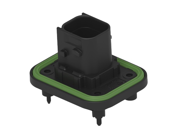 TE Connectivity 1-23774 Series Vertical Panel PCB Header, 4 Contact(s), 6 mm Pitch, 2 Row, Shrouded