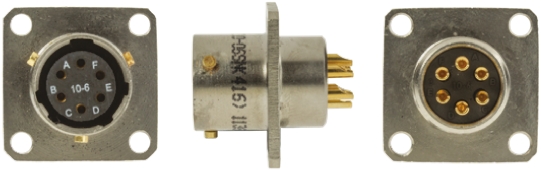 Amphenol Limited, 62GB, Nickel Iron Alloy 6 Way Box Mount MIL Spec Circular Connector Receptacle, Socket Contacts,Shell