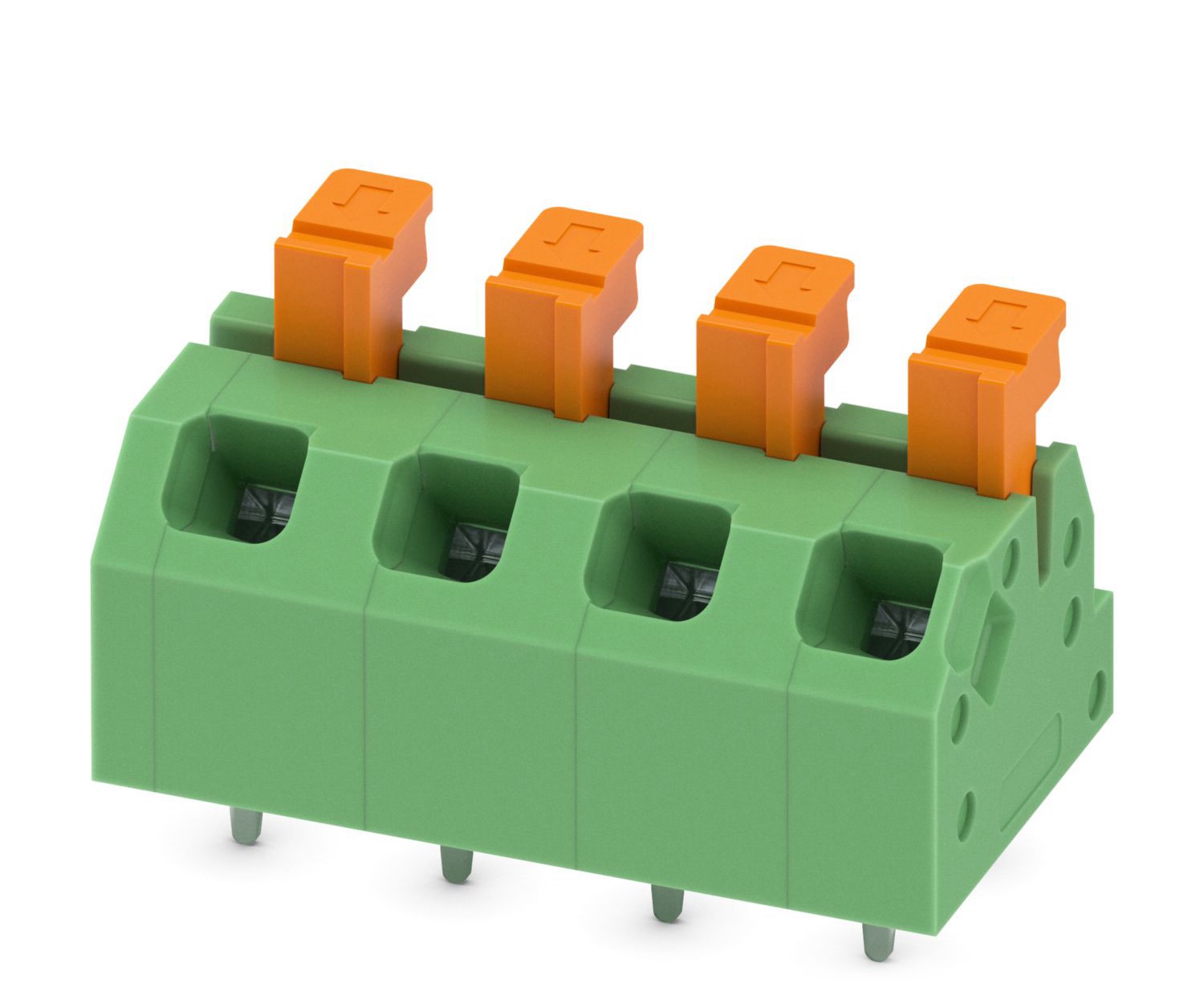 Phoenix Contact SPTAF 1/ 4-5.0-LL Series PCB Terminal Block, 4-Contact, 5mm Pitch, Through Hole Mount, 1-Row