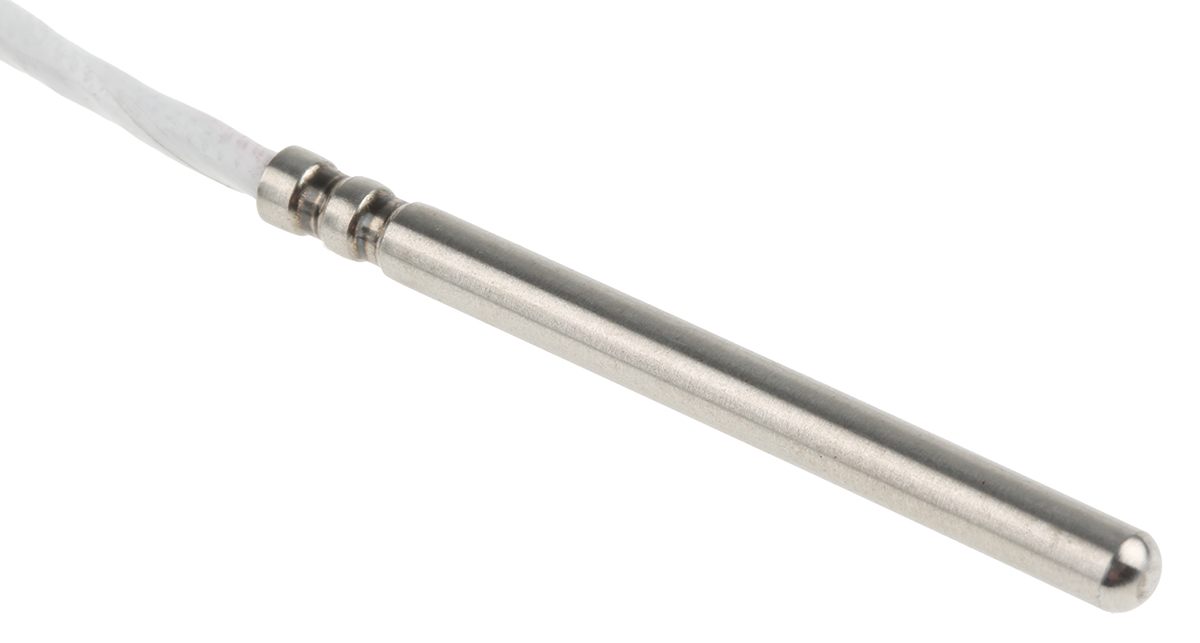 Reckmann PT100 RTD Sensor, 4mm Dia, 50mm Long, Probe, Class B +260°C Max