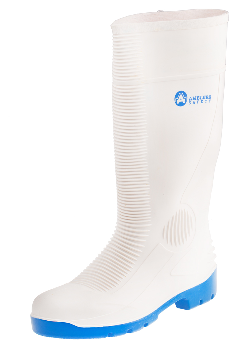 Amblers White Steel Toe Capped Unisex Safety Boots, UK 9, EU 43