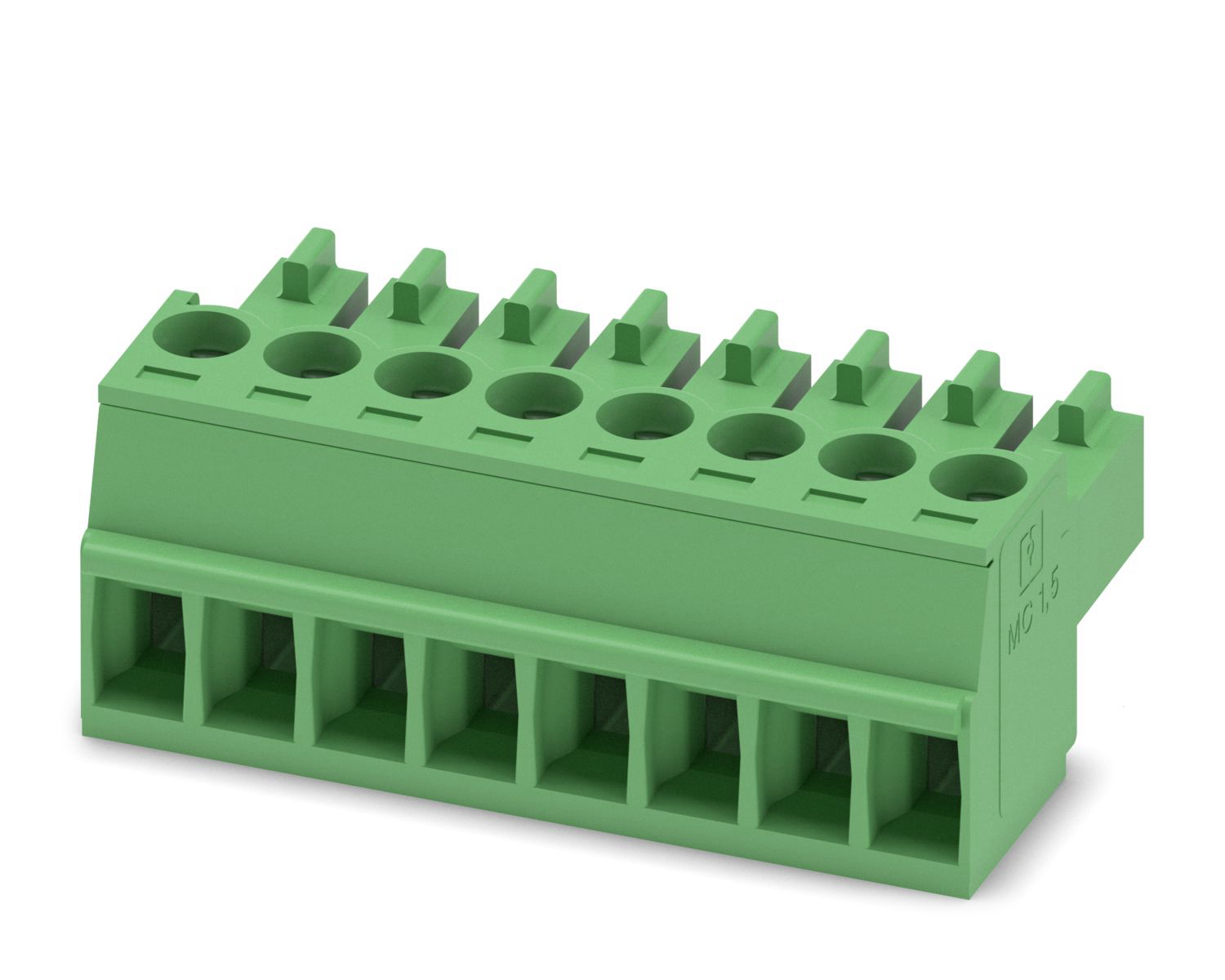 Phoenix Contact, 3.5mm Pitch, MC 1.5/ 8-ST-3.5, 8 Way, , Pluggable Terminal Block, Plug, Cable Mount, Screw