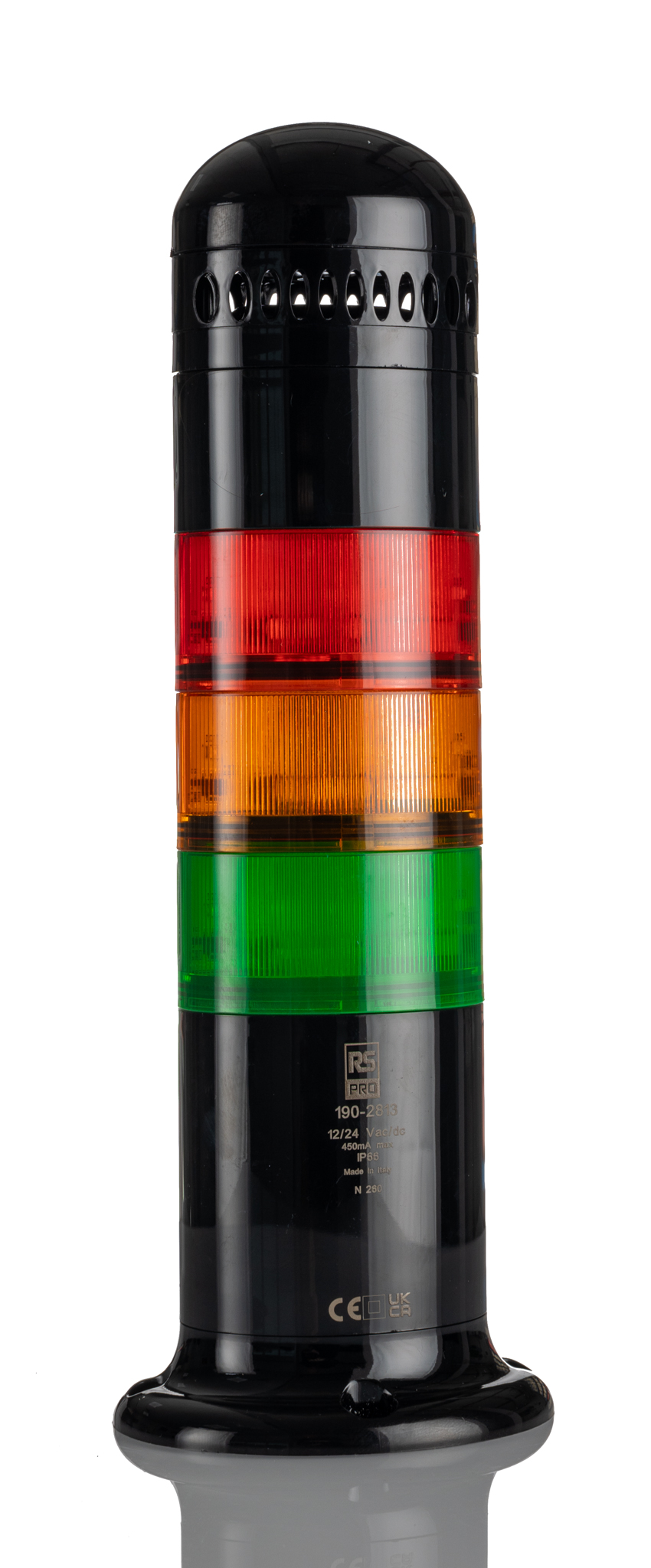 RS PRO Amber, Green, Red Signal Tower, 6 Lights, 12 → 24 v ac/dc, Screw Mount