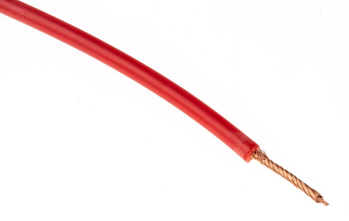 Hew Heinz Eilentropp SIFF Series Red 0.7 mm² Hook Up Wire, 19 AWG, 408/0.05 mm, 20m, Silicone Insulation