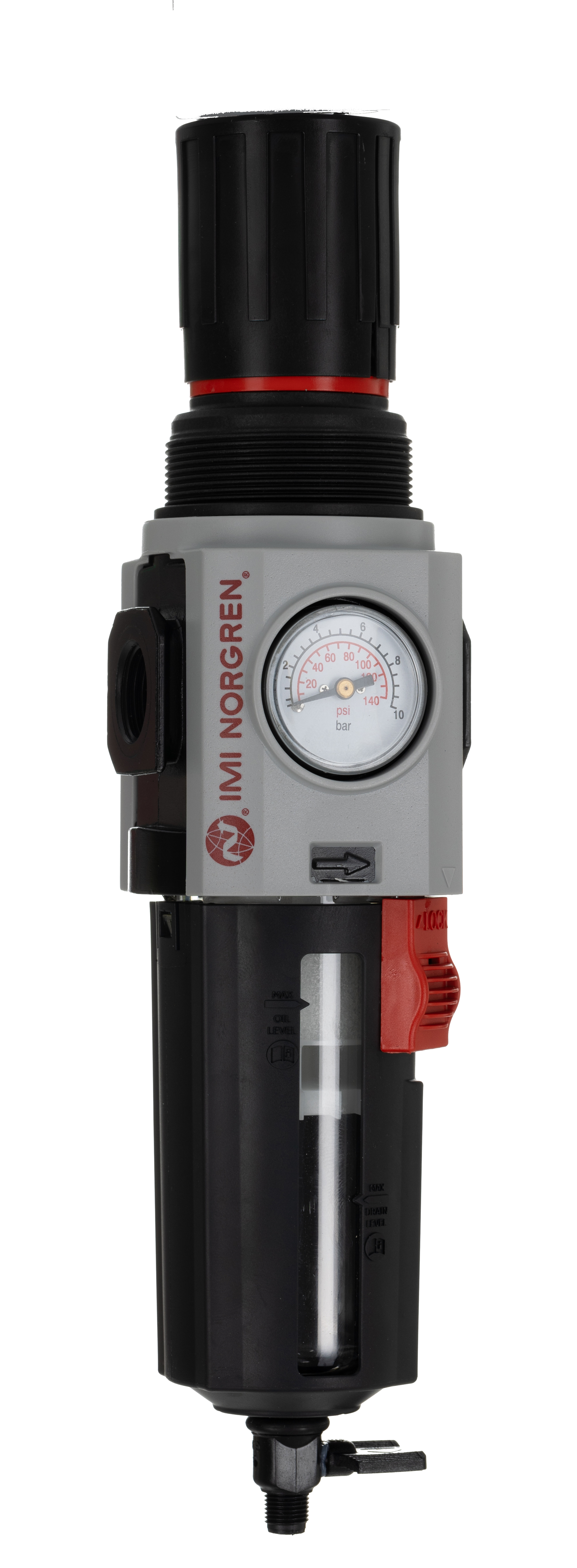 Norgren Excelon Plus Polycarbonate Filter Regulator, 40μm, G 1/2, Manual, 10 bar