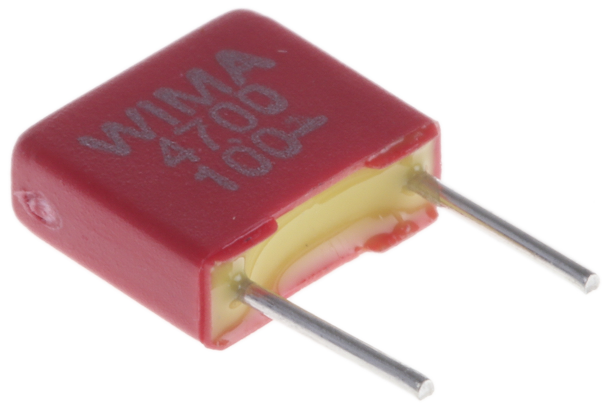 WIMA FKS2 Polyester Film Capacitor, 63 V ac, 100 V dc, ±20%, 4.7nF, Through Hole