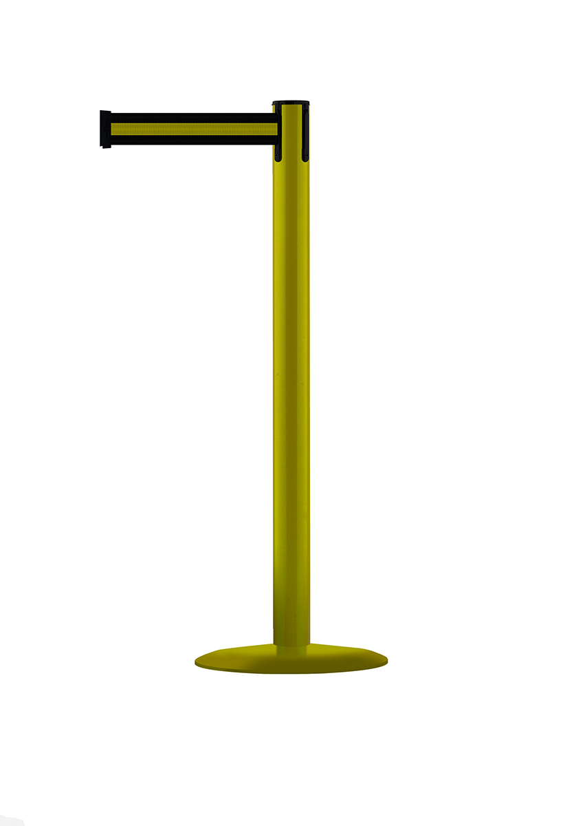 Tensator Black & Yellow Steel Retractable Barrier, 2.3m, Yellow Tape