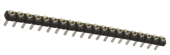 Samtec SL Series Straight Through Hole Mount PCB Socket, 20-Contact, 1-Row, 2.54mm Pitch, Solder Termination