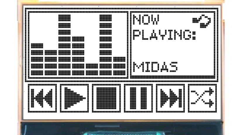 Midas MCCOG240128A6W-FPTLW Graphic LCD Display, Black on White, 240 x 128 Dots, Transflective