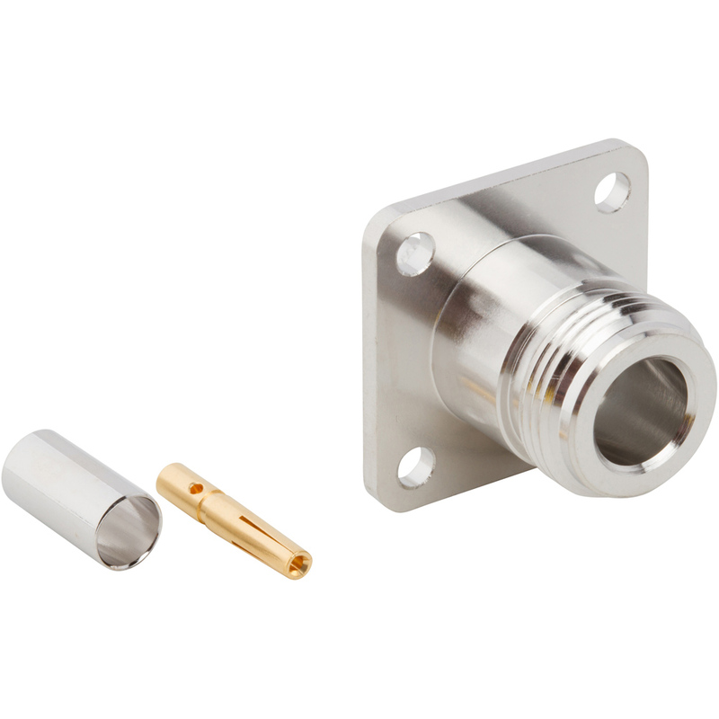 Amphenol RF 172175 Series, Jack Flange Mount N Connector, 50Ω, Crimp Termination, Straight Body