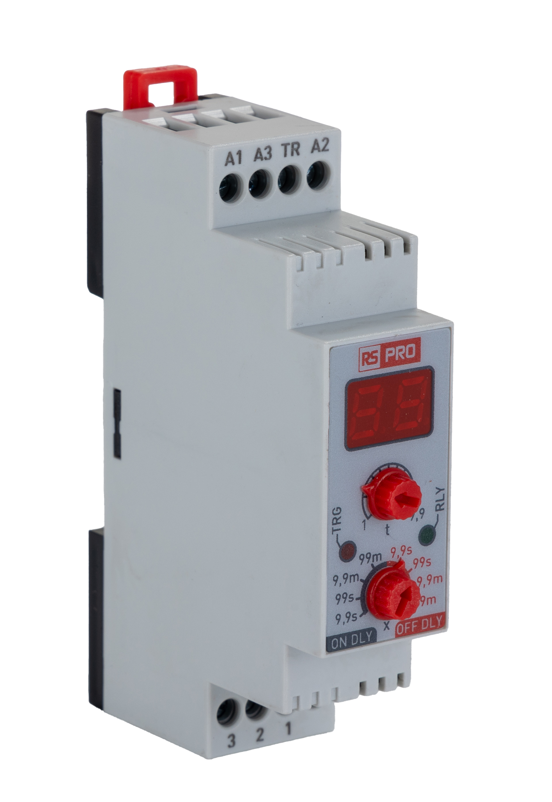 RS PRO DIN Rail Mount Timer Relay, 230 V ac, 24V ac/dc, 3-Contact, 0.1 → 99min, 2-Function, SPDT
