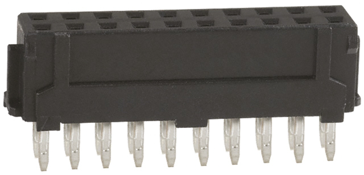 Hirose DF11 Series Straight Through Hole Mount PCB Socket, 20-Contact, 2-Row, 2.0mm Pitch, Solder Termination