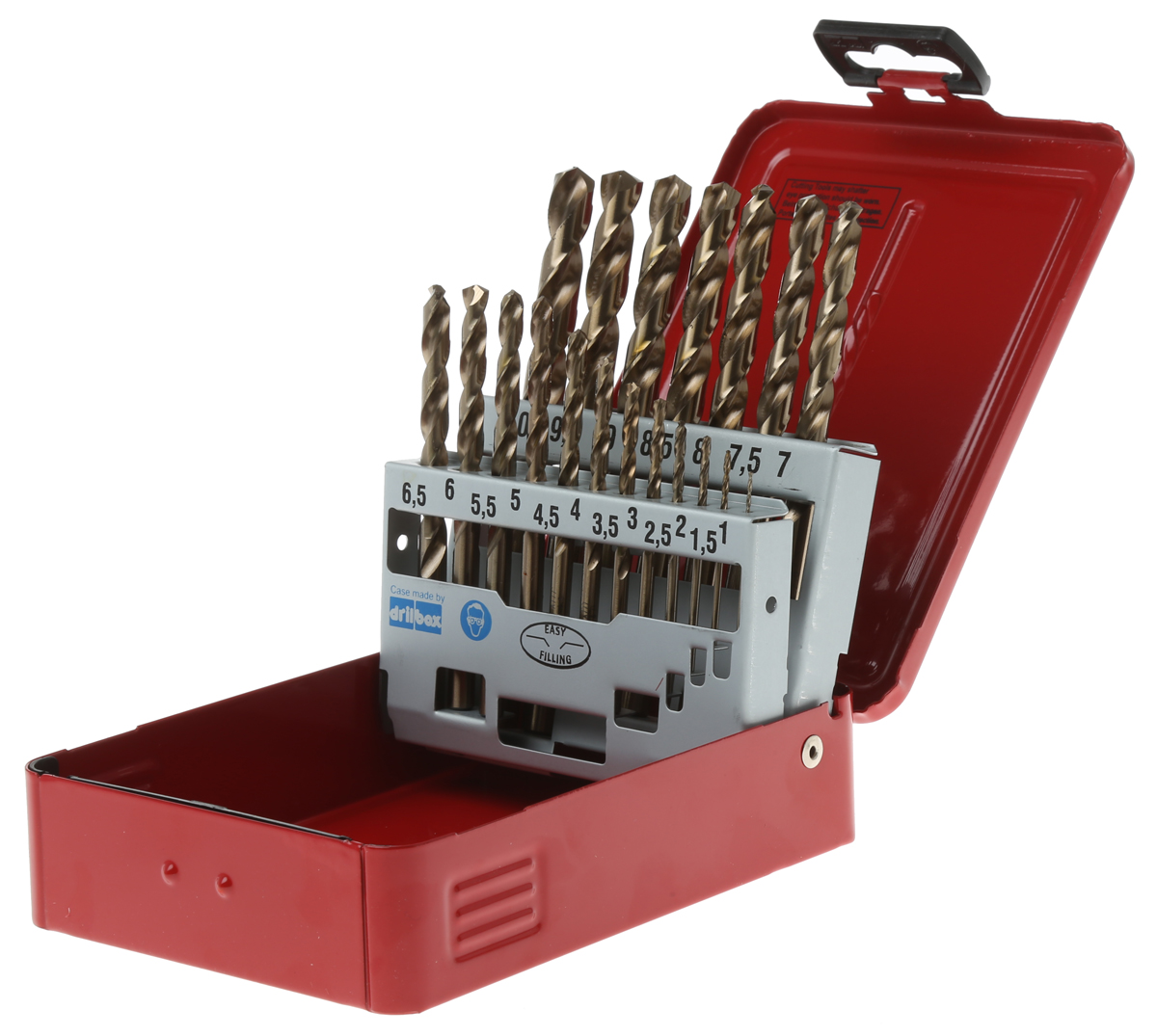 Dormer 19-Piece Twist Drill Bit Set for Multi-Material, 10mm Max, 1mm Min, HSS-E Bits